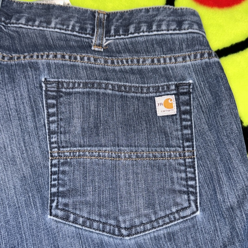 Carhartt Women's Straight Leg Jeans in Faded Blue Denim